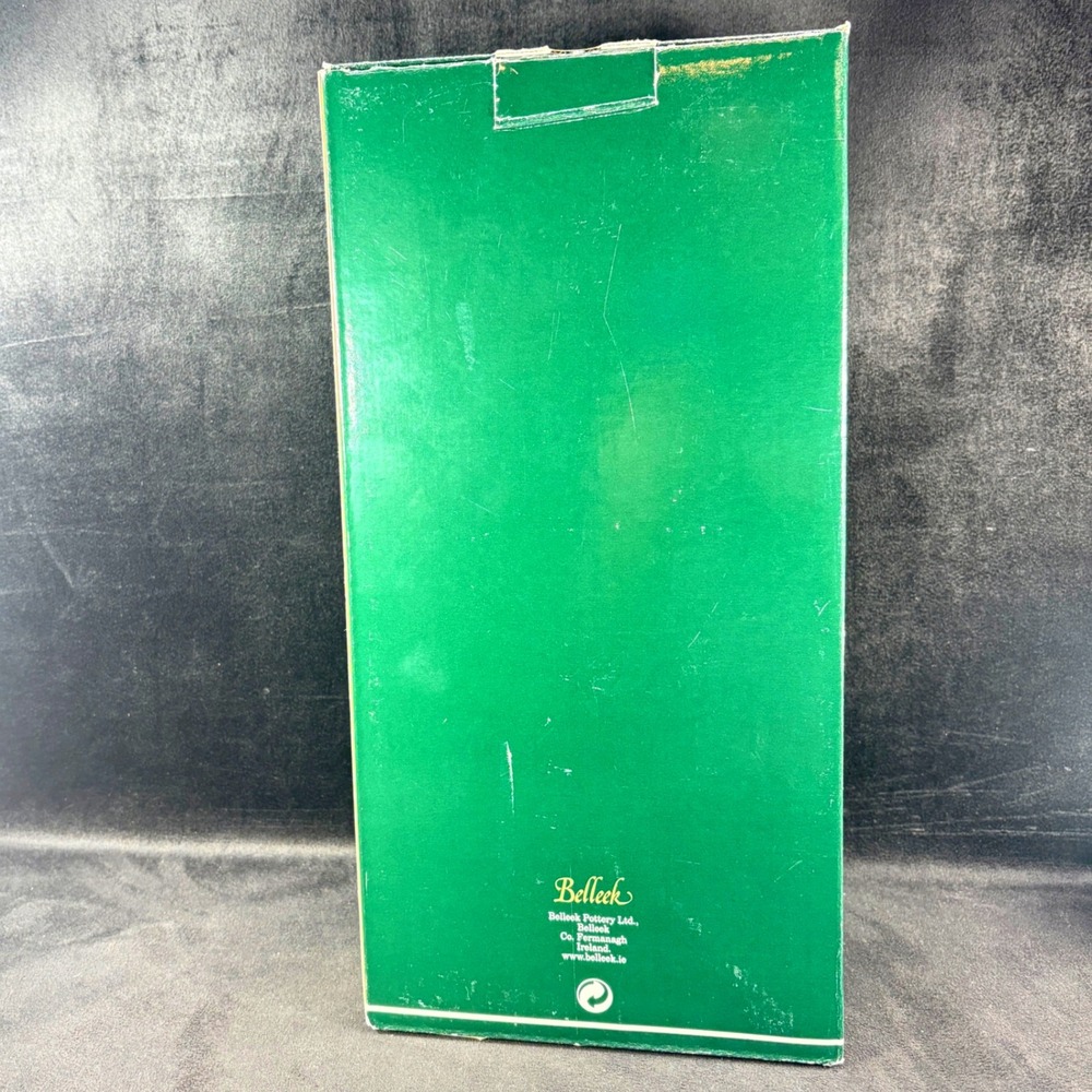 Vtg Belleek Tara 12" Vase 11th Green Mark Shamrocks Celtic Knot Scalloped Rim‎ - Picture 11 of 14